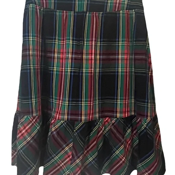 J. CREW Stewart Front Sash Bow Tartan Plaid Skirt Size 14 - Picture 4 of 5